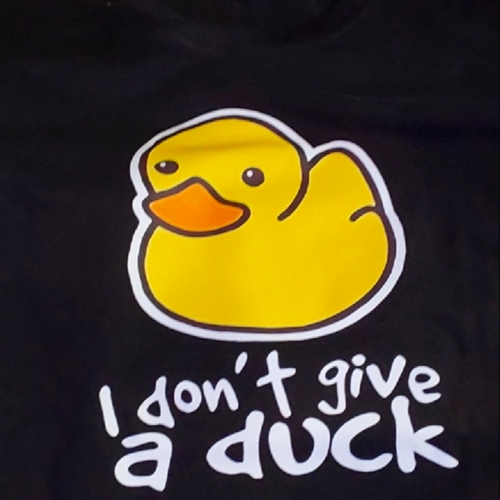 Playful Black Tee with Yellow Duck Design